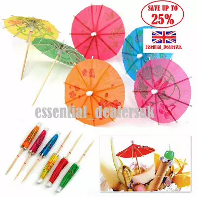 £2.29 • Buy 12 X Cocktail Umbrellas Party Drink Decoration Umbrella Birthday Wedding Novelty