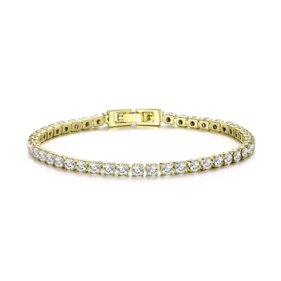 £12.99 • Buy Gold Plated 3mm Tennis Bracelet Created With Zircondia® Crystals