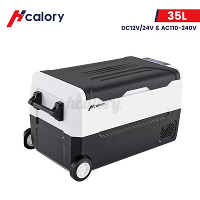 $254.99 • Buy Hcalory 35L Car Fridge W/ Wheel Portable Freezer Cooler Camping Car Boat 12V 24V