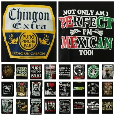 Mens Humor Black T-Shirts Mexico Cartel Casual Fun Chapo Tequila Cabron Cerveza  • $11.39