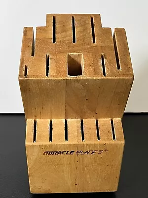 Miracle Blade Iii 15 Slot Knife Block Solid Wood - No Knives Brown • $24.99