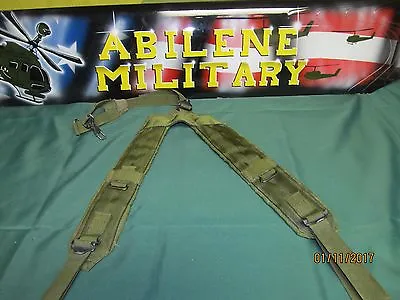 US ARMY MILITARY OD ALICE SUSPENDERS LC1 LC-2 LBE Y-SHOULDER HARNESS Excellent • $19.85