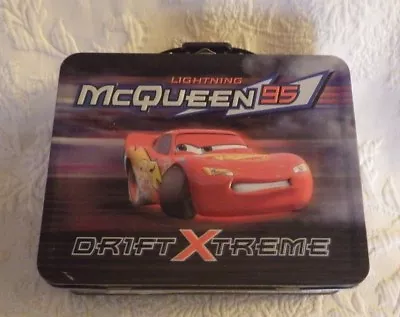 Disney Cars Lightning McQueen 95 Drift Xtreme Lunch Box Tin 6  X 7.5   • $14.95