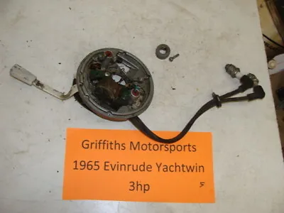 1965 YACHTWIN EVINRUDE Outboard 3hp Boat Motor Points Plate Condensor Cam Collar • $32