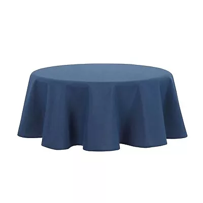 Blue Home Yale Fabric Tablecloth 70 Inches Round Easy Care Machine Washable • $11.87