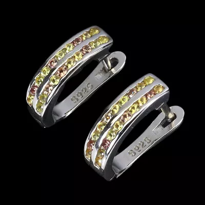 Heated Round Sapphire Diamond Cut Multi Color 1.5mm 925 Sterling Silver Earrings • $54.50