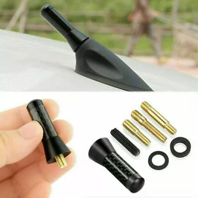 $3.13 • Buy 3.5cm Carbon Fiber Aluminum Car Short Stubby Mast Antenna W/ Screw Accessories