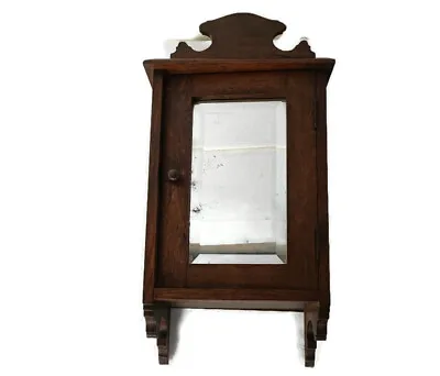 Small Apothecary Pharmacy Medicine Cabinet Wall Hanging Bathroom Kitchen Oak  • $299.75