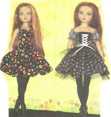Sewing  Pattern Fits 16   Ellowyne Wilde Dolls BJD  Gloves Stockings Dress • $9.50