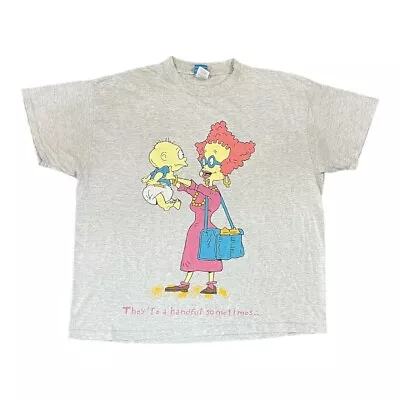 Vintage 1998 Nickelodeon Rugrats Tommy Pickles & Mom Grey T-shirt  • $650