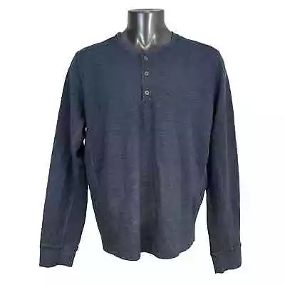 Eddie Bauer Men's Henley Thermal Shirt Long Sleeve Blue Size Tall 2XL • $14.99