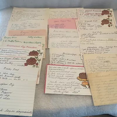 Vintage Handwritten Recipes Over 24 Cursive Desserts Mexican Dip Chicken • $16