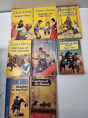 Lot Of 8 Classic Cowboy Western Paperback Books By Zane Grey European Editions • $25