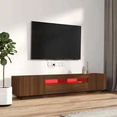 Itzcominghome TV Unit Cabinet Stand 200cm With Doors LED Lights MATTE/GLOSS Unit • £118.50