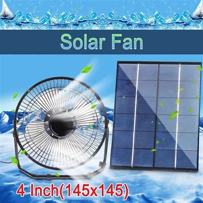 Solar Panel Powered Fan Mini Ventilator 50W For Pet/Dog Chicken House Greenhouse • £11.89