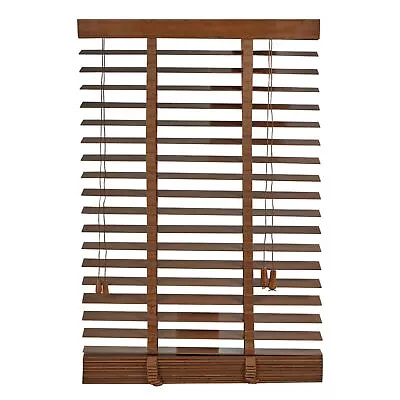 Wooden Venetian Blinds Real Wood Slats Horizontal Window Shades All Sizes Walnut • £20.95