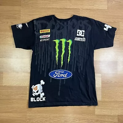 Vintage Y2K DC Shoes Ken Block 43 Monster Energy Ford Racing Shirt Size Medium • $49.97