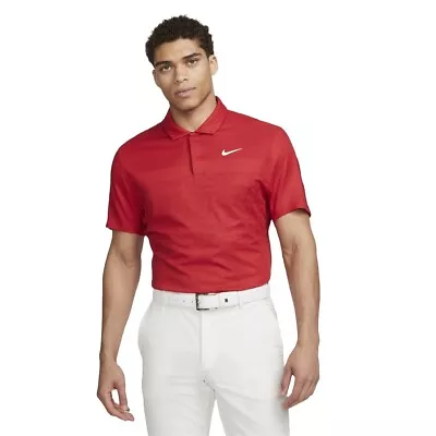 Nike ADV Tiger Woods Golf Polo Shirt Top Dri-FIT Red DR5327 $110 Men's Size Lg • $89.99