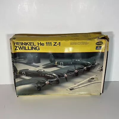 Vtg Testors/Italaerei Heinkel He 111 Z-1 Zwilling 1/72 Model Kit Parts Sealed • $28.99