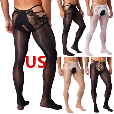 US Men Pantyhose Tights Sissy Underwear Fine Tights Stretch Crossdress Stockings • $3.67