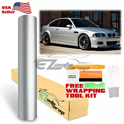 Gloss Silver Glossy Vinyl Car Wrap Sticker Decal Sheet Bubble Free Air Release • $4.99