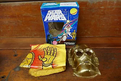 Vintage 1977 Ben Cooper Star Wars C3PO Mask & Costume W/ Original Box - Medium • $59.95