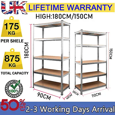 Gal- 5 Tier Metal Shelving Unit Storage Racking Shelves Garage Warehouse Shed • £11.47