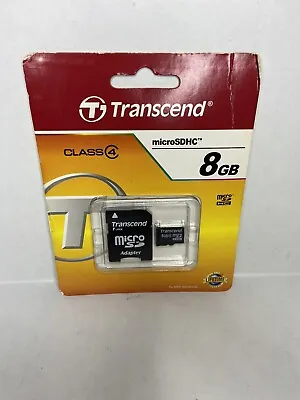 New Transcend 8GB Class 4 MicroSDHC Memory Card W/ SD Adapter • $4.99