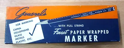 General's Vintage Finest Paper Wrapped Grease Marker White In Original Box (7) • $12