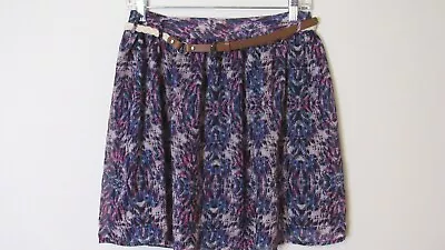 Mossimo Supply Co Womens Juniors Multicolor Skirt W/ Belt Elastic Waist Size L • $5.99