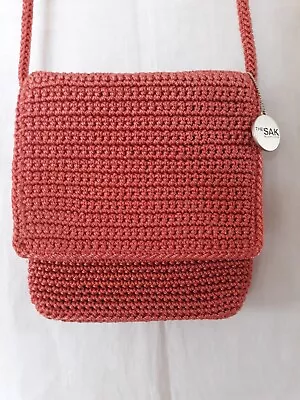 The Sak Elliott Lucca Crocheted Crossbody Bag Coral Colored NWOT • $28