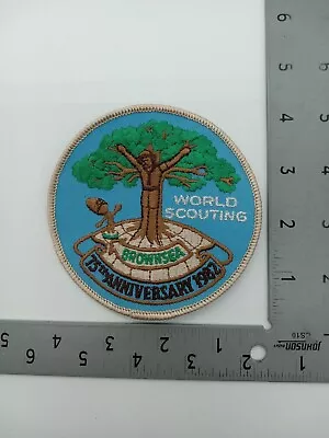 Vintage Boy Scouts Of Canada Badge Patch  World Scouting 75th Ann 1982 Brownsea  • $9.99