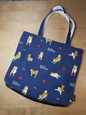 Blue Corgi Canvas Tote Bag - Cute Kawaii Corgi Dog Design • £5