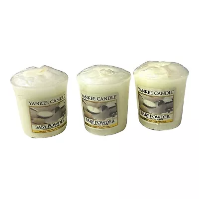 Yankee Candle Set Of 3 Samplers Votive Candles - Baby Powder • £9.23