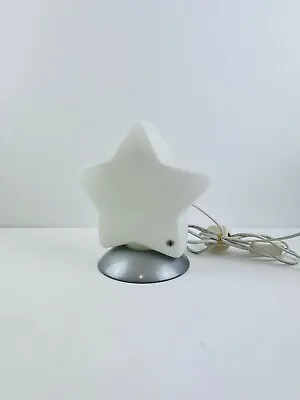 Ikea Star Desk Lamp Medium Size White Silver Glow Table Top Light Glass Retro • £60