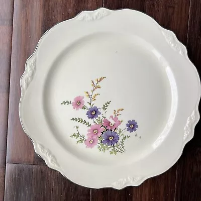 Homer Laughlin Virginia Rose Pink & Purple Floral Dinner Plate 9 1/4  VR135 • $6.99