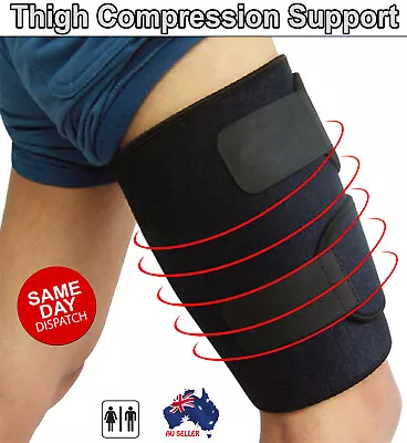 Thigh Support Compression Sleeve Brace Hamstring Wrap Groin Quad Leg Run Walk • $22.99