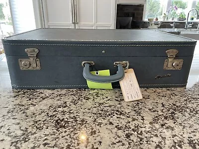 Vintage 1960s Luggage Monarch Blue Hard Shell Suitcase. • $49