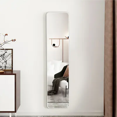 Full Length Wall Mirror Metal White Frame Dressing Long Mirrors Bedroom Bathroom • £28.95