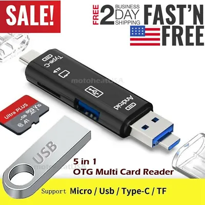 Card Reader USB 3.0 Micro USB Type C MicroSD OTG Memory Adapter Laptop Computer • $4.55