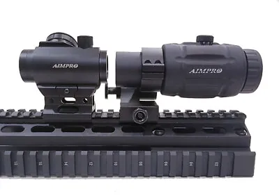 Micro Red Dot Scope With 3x Flip To Side Magnifier Combo - Aimpro Red Dot  • $169.97