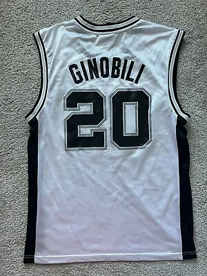 NBA San Antonio Spurs Manu Ginobili Jersey White Vintage M Size • $179