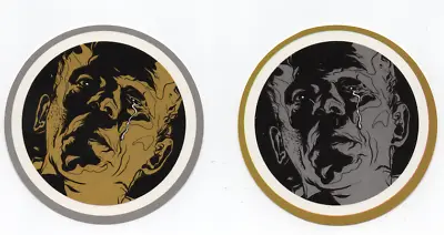 Mondo Frankenstein Martin Ansin Round Sticker Set Gold Silver Variant Sdcc Art • £28.94