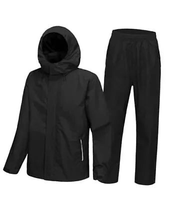  Mens Rain Coat Golf Rain Gear For Men Waterproof Rain Suit Large 3464-black • $100.72