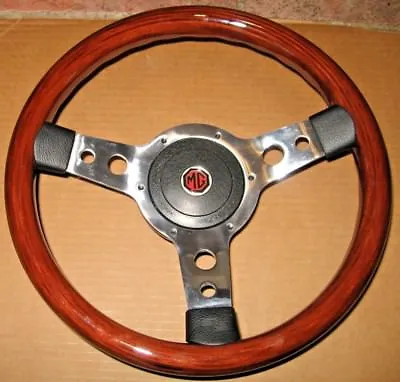 New 13  Wood Steering Wheel And Adaptor For MGB 1970-1976 MG Midget 1970-1977 • $229.94