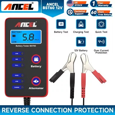 ANCEL BST60 Car Battery Tester 12V Digital Voltage Analyzer Charging Test Tool • $17.79