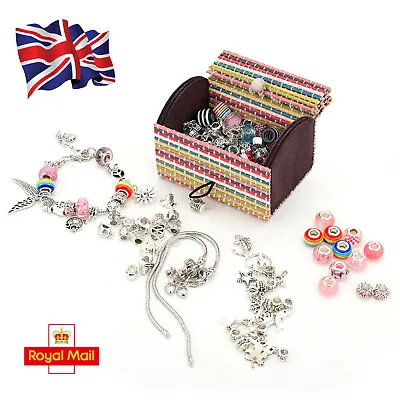 £14.69 • Buy DIY Girls Charm Bracelet Making Set Charm Bracelets Kit Jewelry Beads For Kids