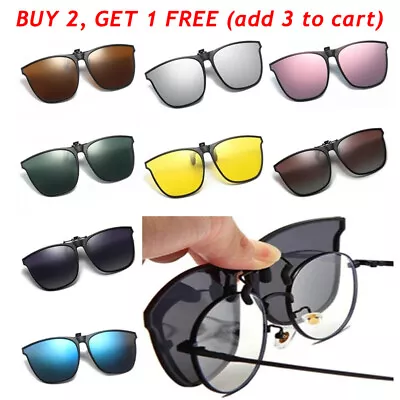 New Clip On Sunglasse Flip Up Glasses Polarized Spectacles Anti Glare 10 Colors • $13.19