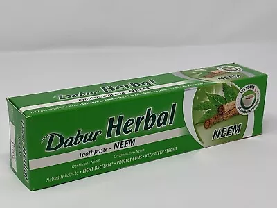 £8.99 • Buy 2 X DABUR NEEM HERBAL TOOTHPASTE 100ML NO ADDED FLUORIDE SUITABLE FOR VEGETERIAN