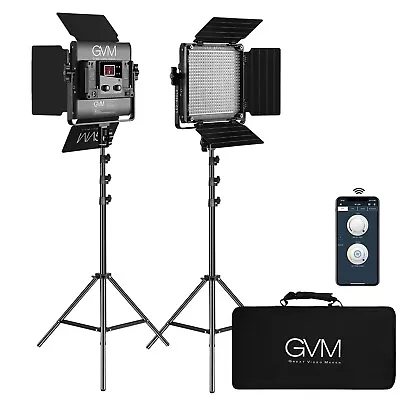 GVM 480 LS B2L GVM 2 Pack LED Video Lighting Kits With APP Control Bi-Color Var • $199.99